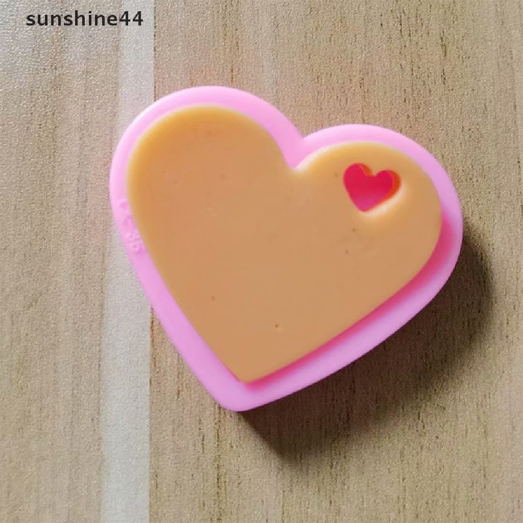 Sunshine Cetakan Silikon Bentuk Hati Untuk Liontin / Gantungan Kunci DIY