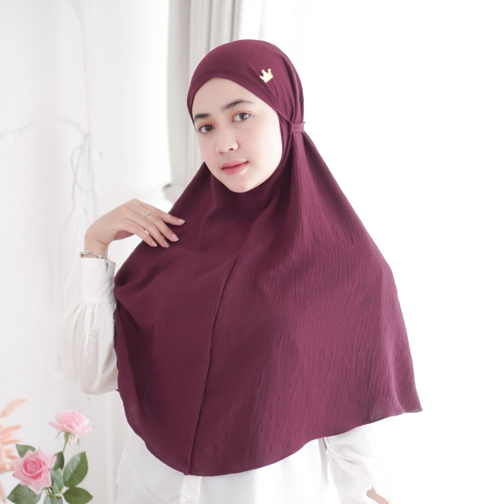 Jilbab Bergo [Crincle Airflow Premium] Ukuran 75 x 90 cm / Kerudung Instan By Glamour Hijab-5