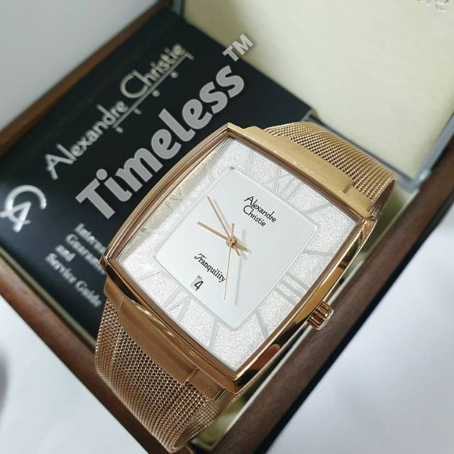 Jam Tangan Pria Alexandre Christie ac 8329 MD Rosegold