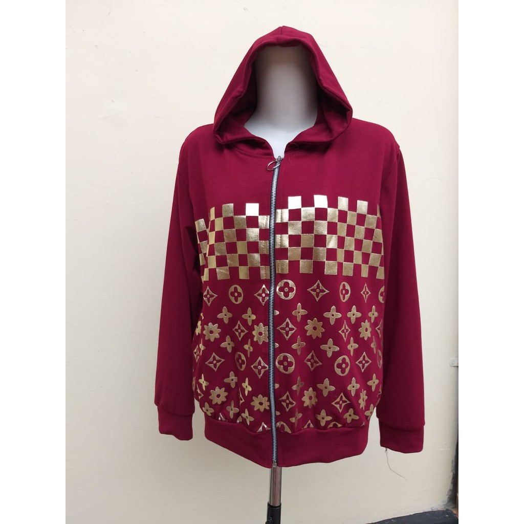 NEW SETELAN IMPORT JAKET CELANA LV MAROON
