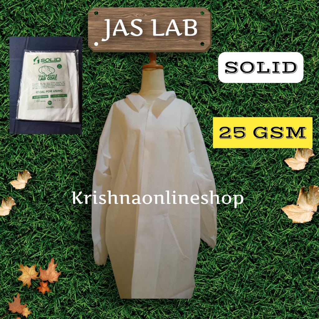 Baju APD Jas Lab SOLID 25 Gsm Model Velcro ( Perekat )