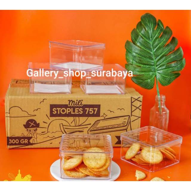 READY GOJEK TOPLES KOTAK KUE KERING PLASTIK NASTAR COKLAT DESSERT BOX 250 gram - 300gram PERSEGI
