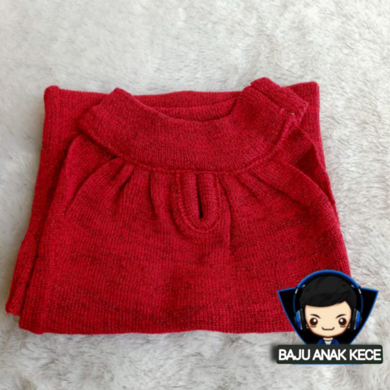 Dress Gliter Baju Rajut Anak Perempuan Usia 2 3 4 Tahun Baju Dress Rajut Anak Masa Kini