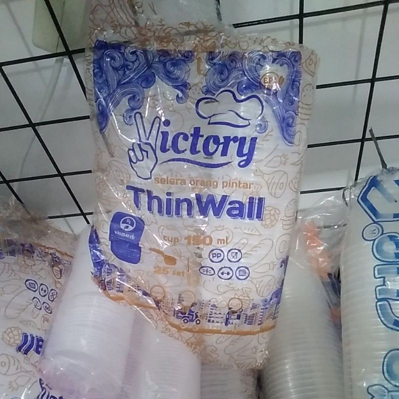 victory thinwall cup plastik bulat 150ml 25pcs