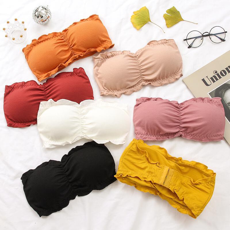 MOGYMOGY BRA540 Bra Kemben motif serut Pakaian Dalam Wanita Kemben Bandeau Crop