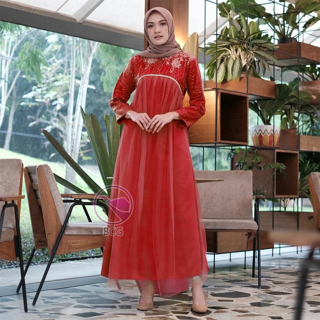 Gamis Zanitha Brokat Broklat Kebaya Tunangan Wisuda Baju Modis Brukat Pesta Mewah