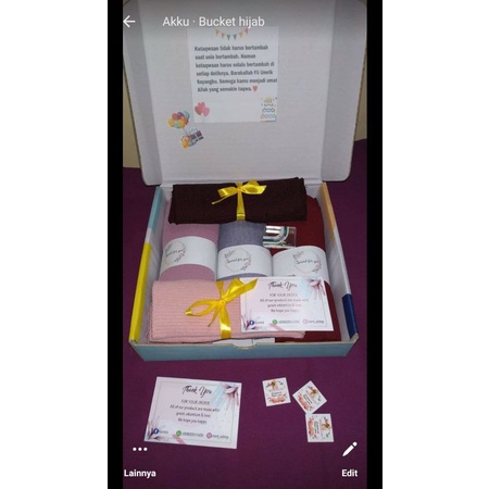 

Hampers Hijab kado cewek ultah wisuda