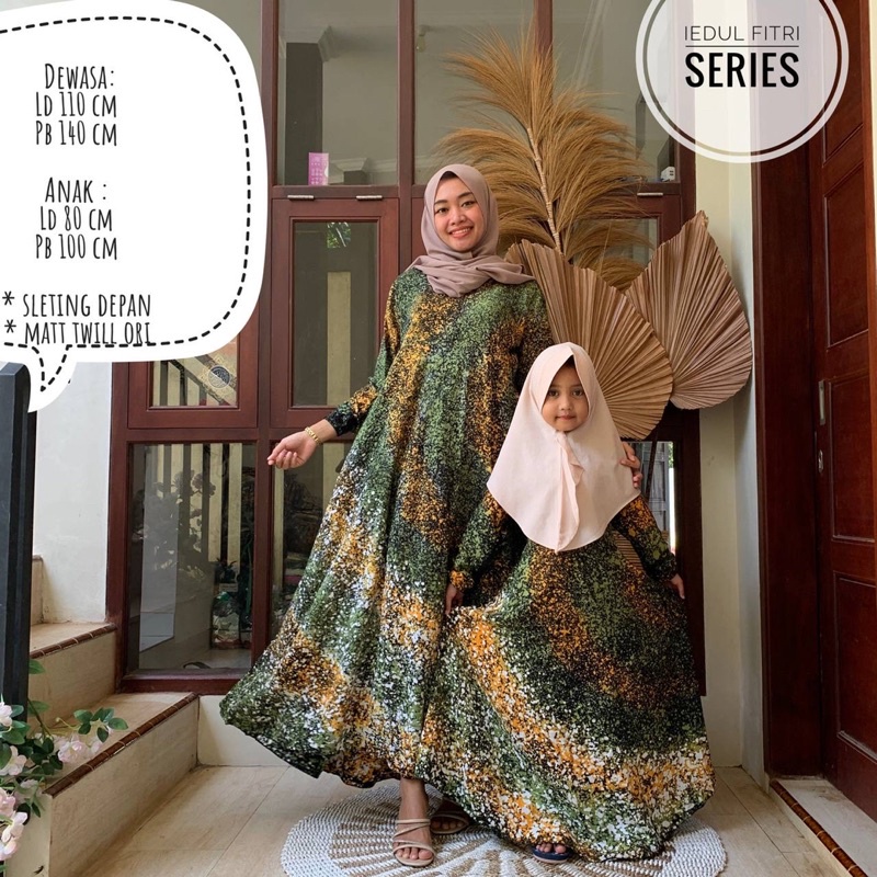 Gamis twill couple bunda &amp; anak