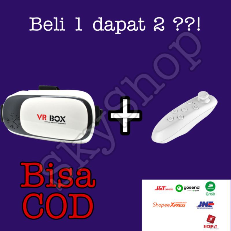 VR Box + Remote Control Virtual Reality Kacamata 3D HP + Remot Game DIJAMIN TERMURAH