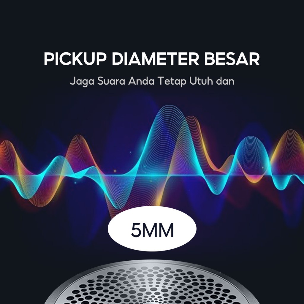 MINISO Mikrofon Mini Kabel Mikrofon Portabel dengan Stand Siaran langsung KTV Livesteam Karaoke Nyanyian-4