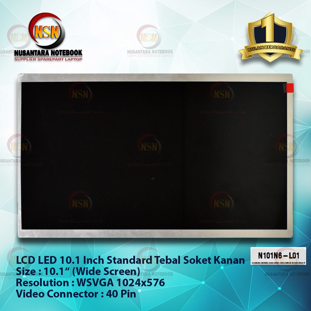 LCD LED 10.1 Inch Standard Tebal Soket Kanan 40Pin