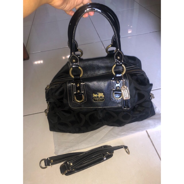 Preloved Original Tas Coach Signature Black (bisa hobo & hand bag)