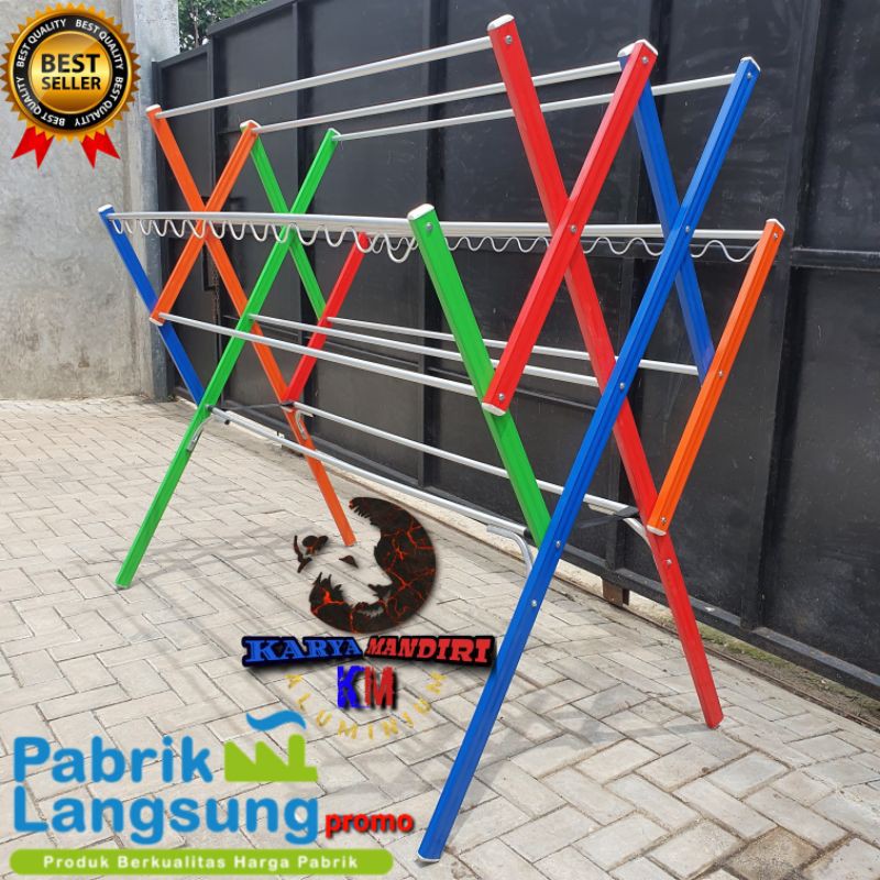 JUMBO - Jemuran Baju / Pakaian / Handuk Aluminium Warna - 180 CM / 1,8 Meter / 1,8 M / Livina P 12