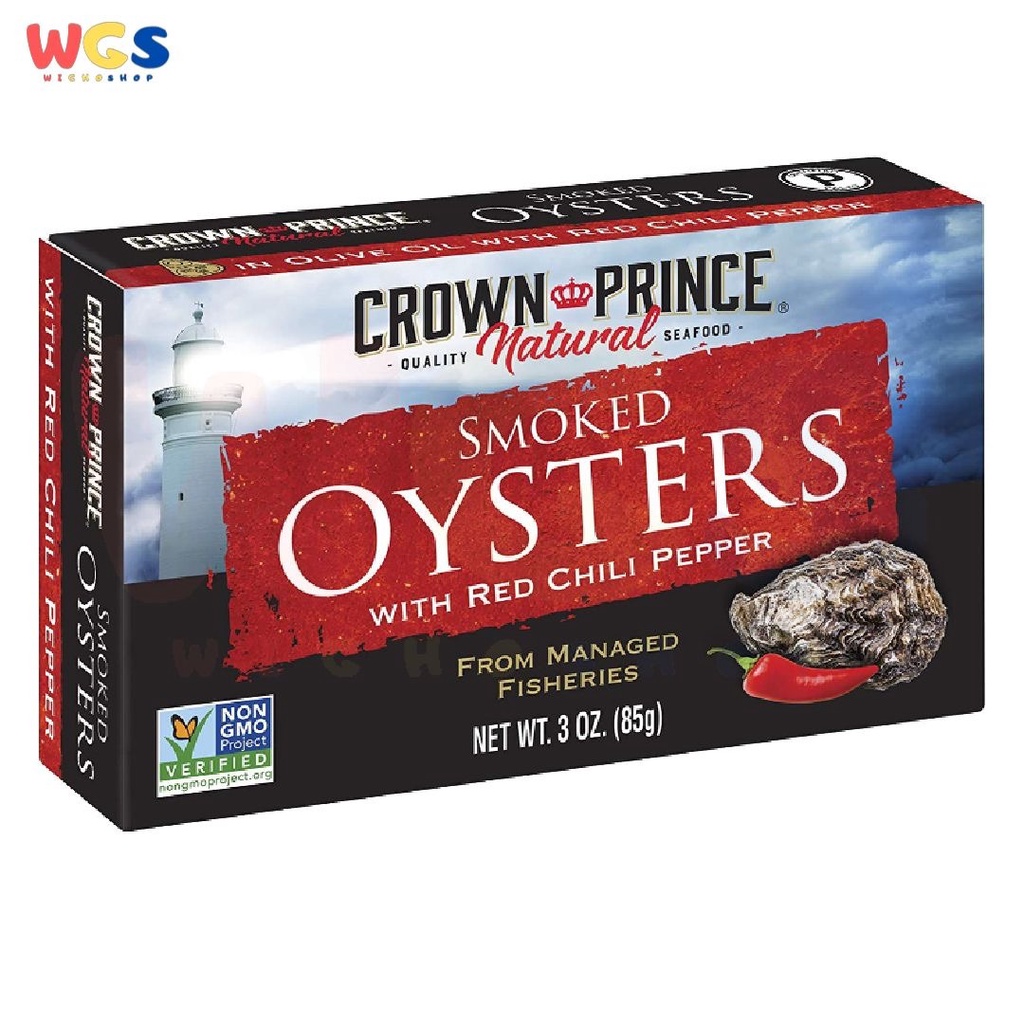 Crown Prince Natural Smoked Oysters With Red Chili Pepper 3oz 85g