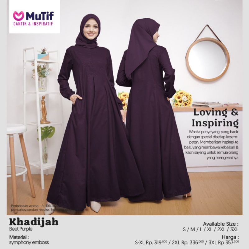 [READY] GAMIS MUTIF KHADIJAH BEET PURPLE