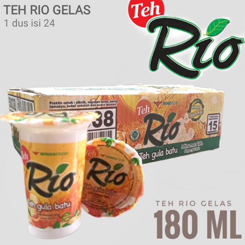 Tehh RIO gelas gula batu 190ml harga 1 dus isi 24 khusus gosend