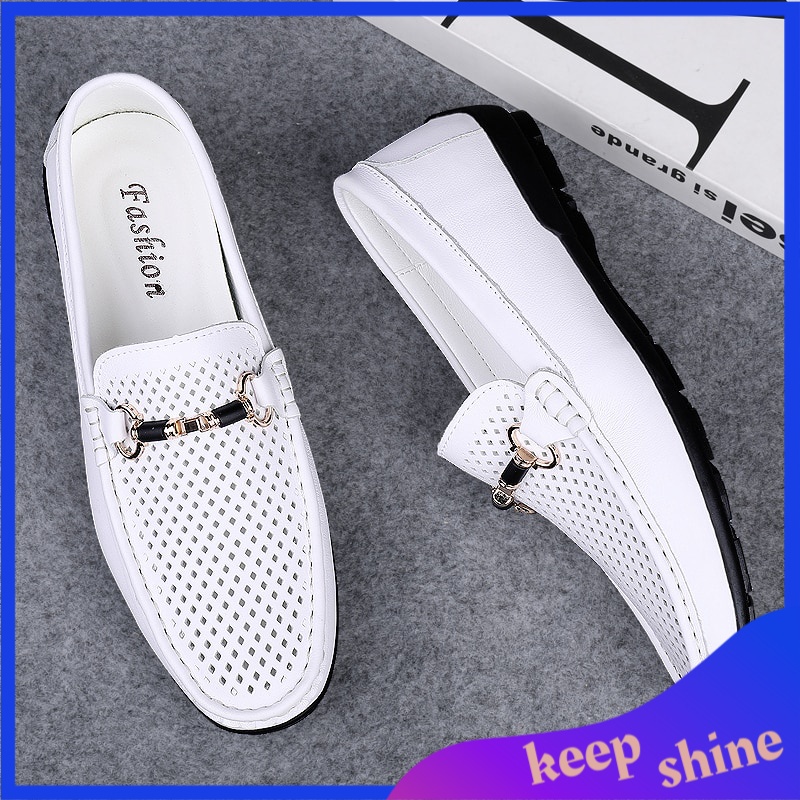 Loafers Pria Kulit Import Summer Men Casual Shoes Luxury Brand Summer Genuine Leather Mens Loafers M