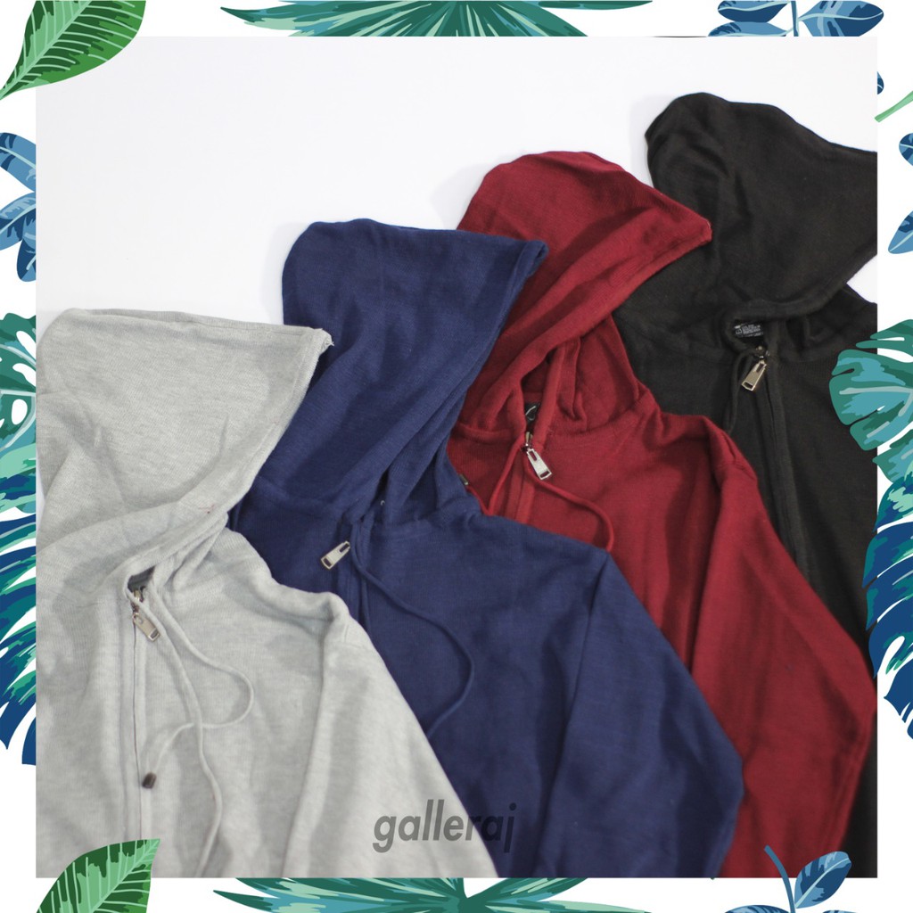 Sweater / Jaket wanita Rajut Ariel POLOS PREMIUM hijab dan casual UNISEX by Galleraj