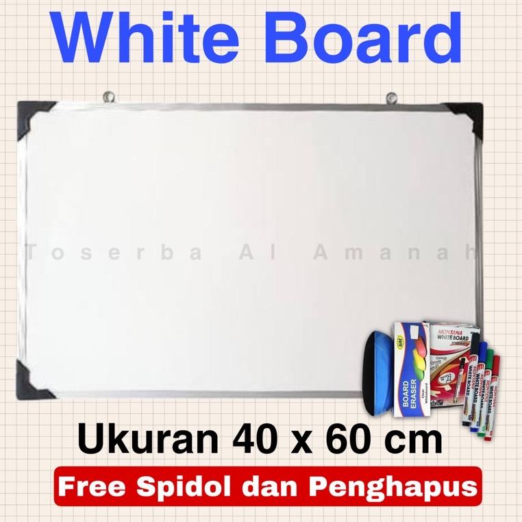 

TuM✔ Papan Tulis 60 x 40 / papan tulis White Board Spidol Kapur ||Top trend
