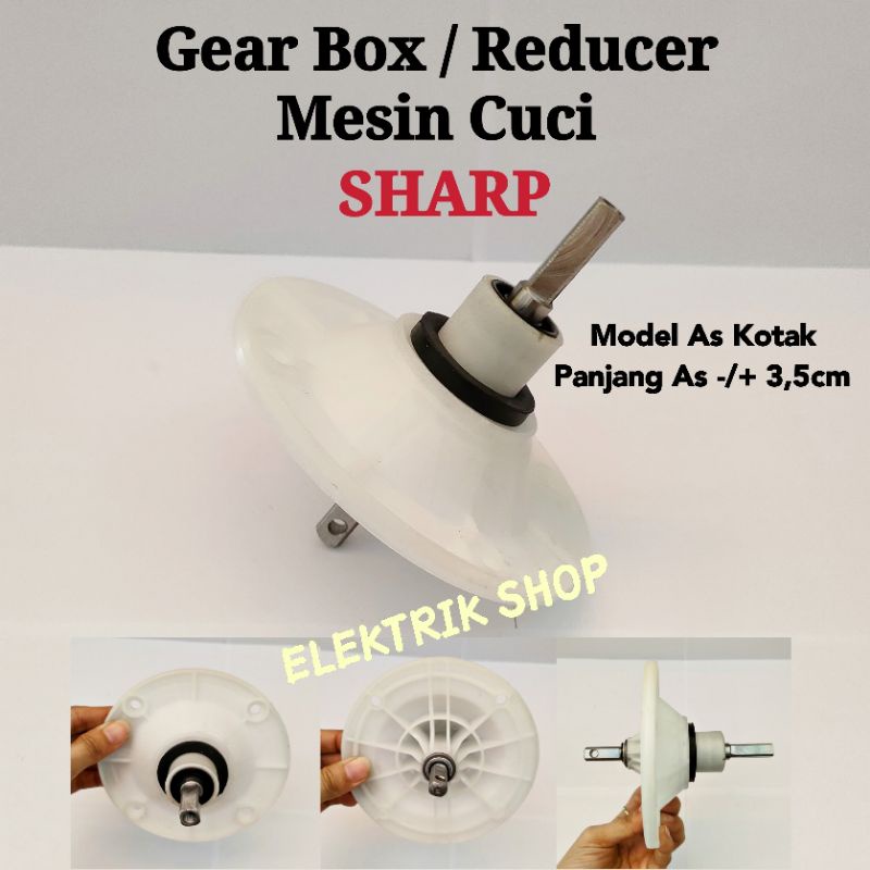 GEAR BOX / REDUCER MESIN CUCI SHARP MODEL AS KOTAK PERSEGI