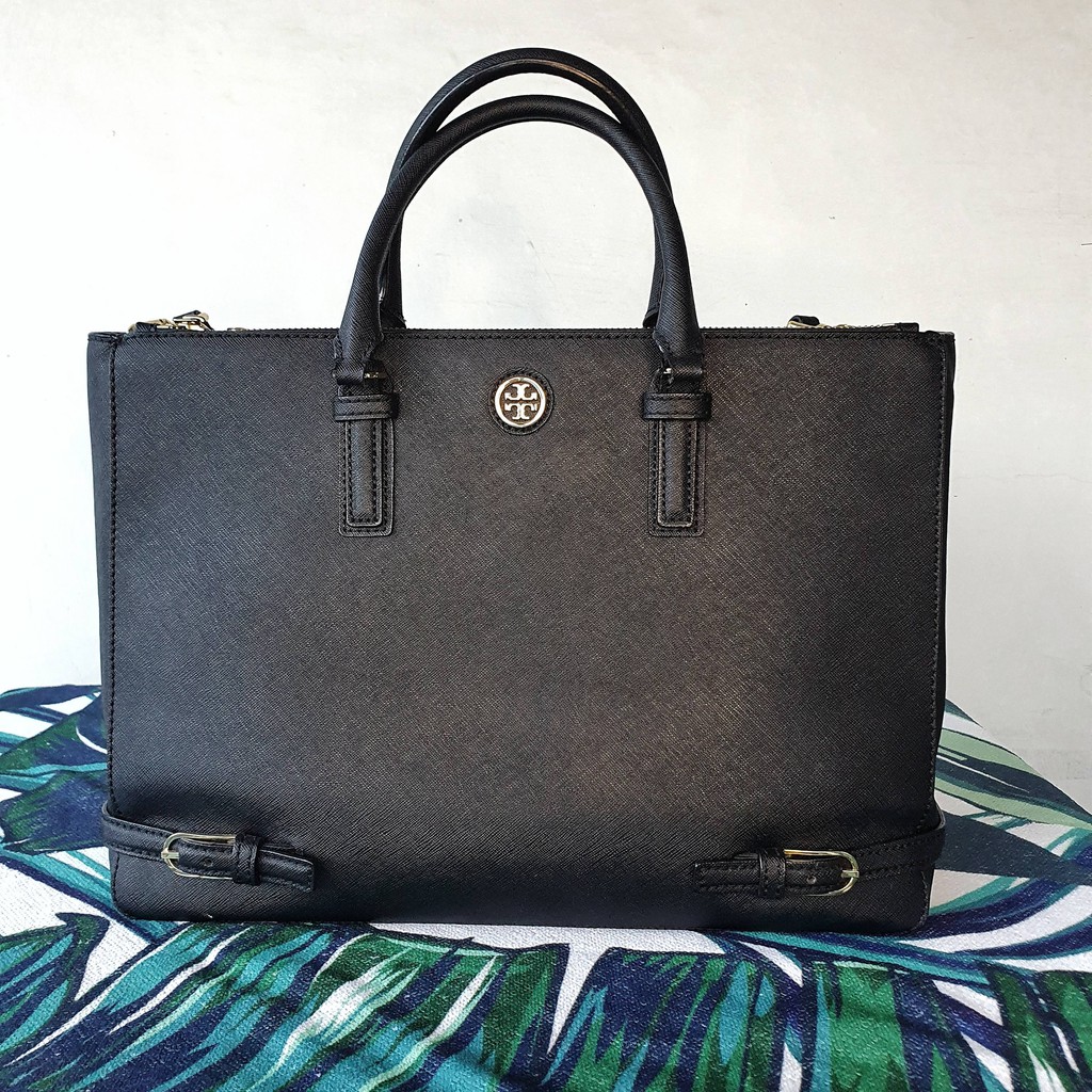 Tas Tory Burch Robinson Double Zip Tote Preloved Authentic