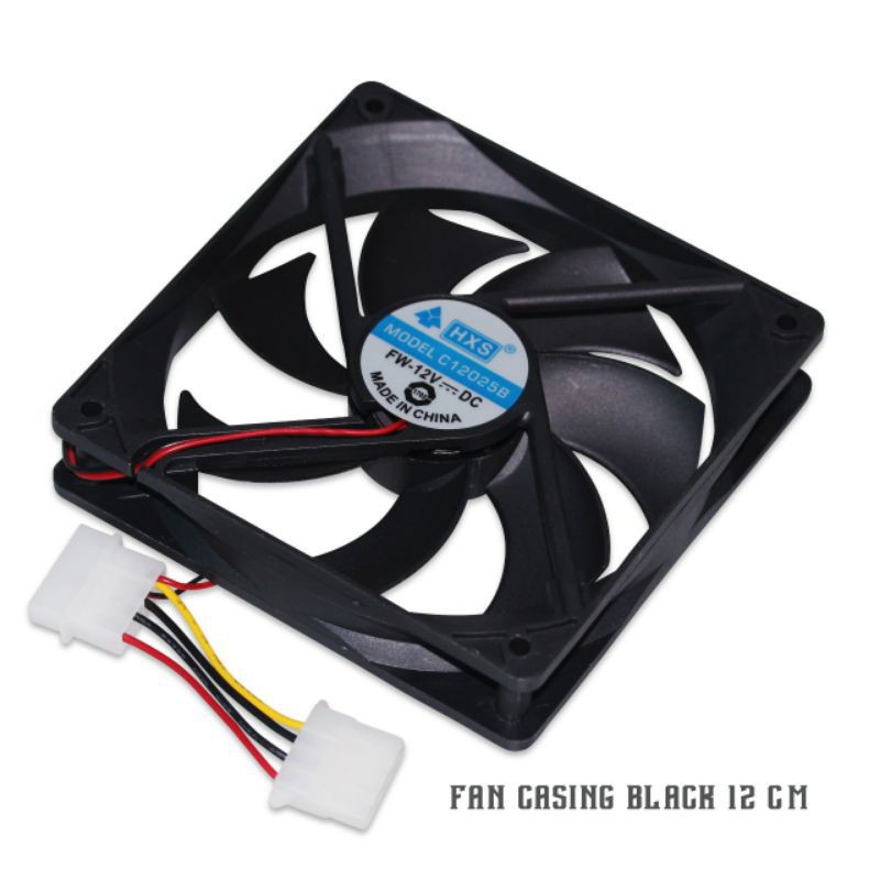 Fan Cading Hitam 12CM Fan Casing CpU FAN Komputer PC Hitam