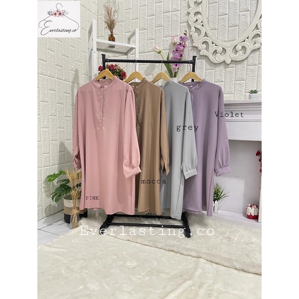 TUNIK BRIELLE/ATASAN WANITA/BAHAN SHAKILA JUMBO UK XXXL LD126CM