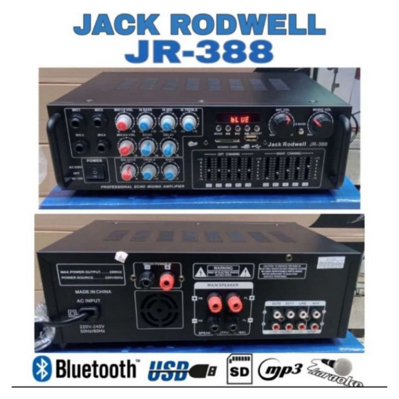 Power amplifier jack rodwell JR 388 power ampli bluetooth