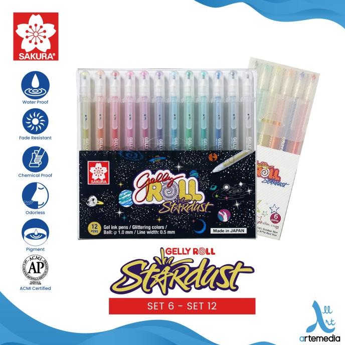 

[COD] Pulpen Warna Sakura Gelly Roll Stardust Color Set Gel Pen Bolpen KOMPLIT Kode 1175