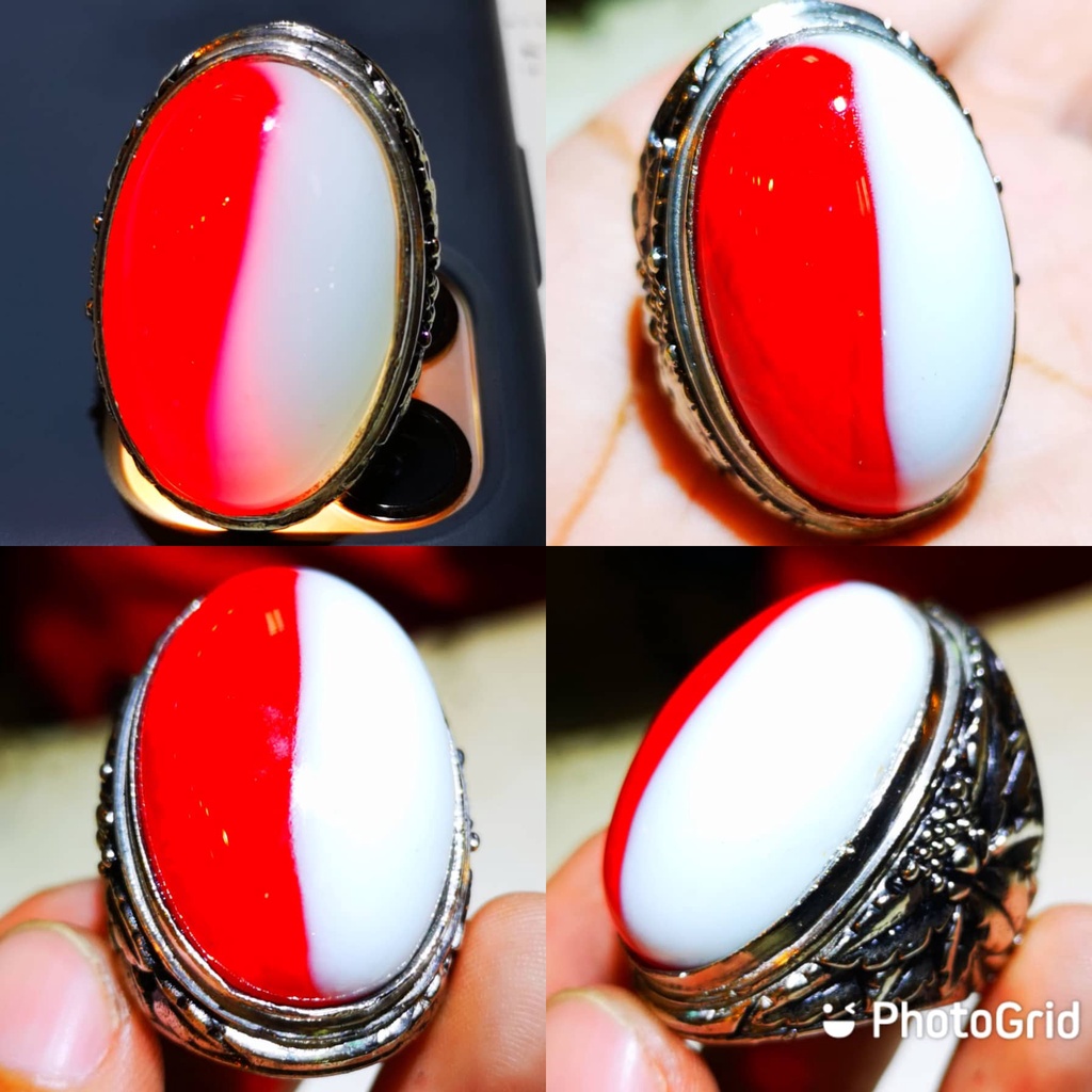 NATURAL BATU PERMATA ASLI MERAH PUTIH INDONESIA KRISTAL JUMBO