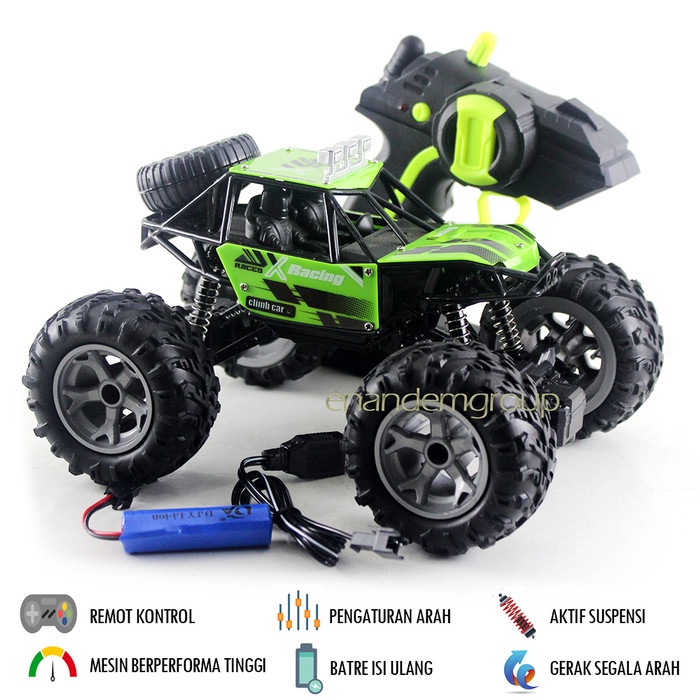 Mainan Mobil Remot Kontrol RC Offroad Climbing Sand Monster 2,4GHZ - Hijau