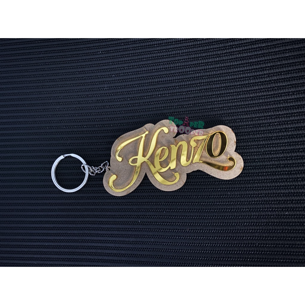 Gantungan Kunci Custom Nama Kayu | Wooden Keychain Label Ganci