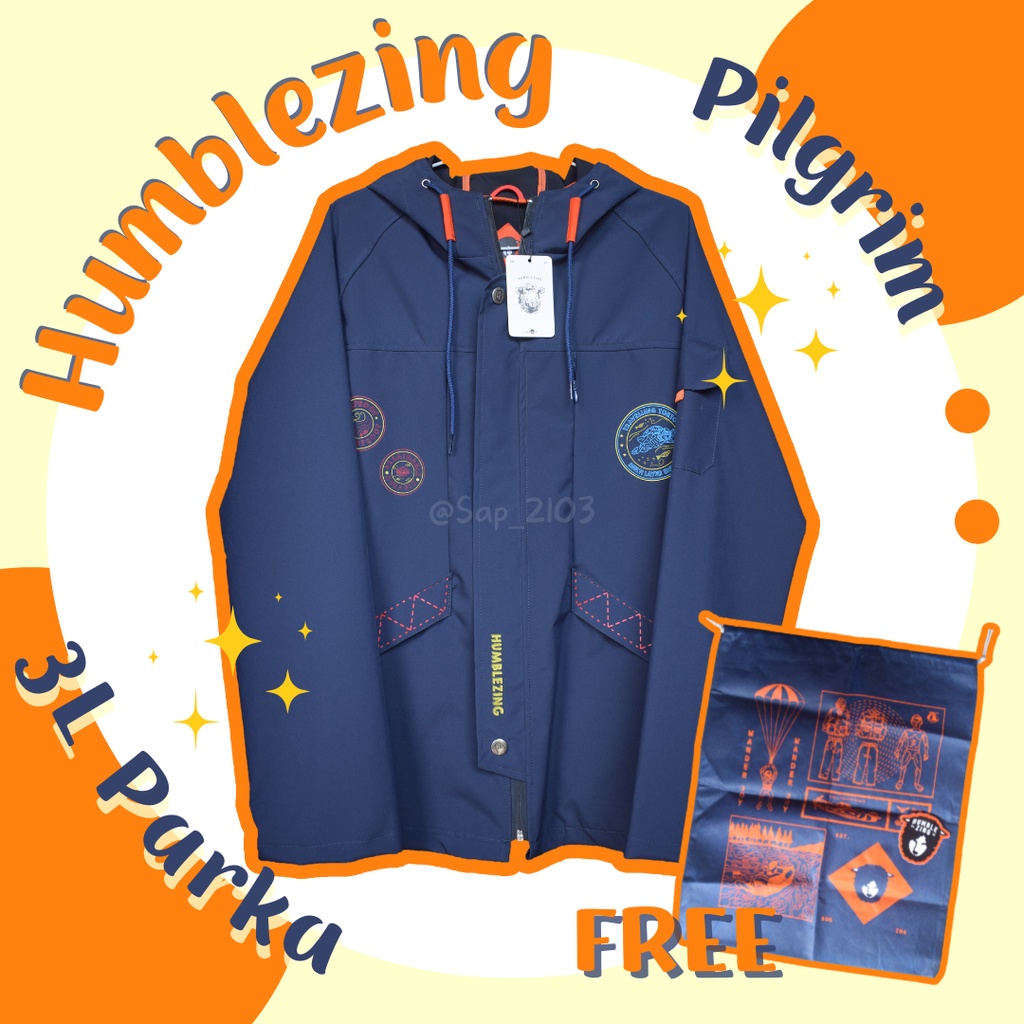 Humblezing Jacket - Pilgrim 3L Parka Navy Preloved Second BNWT Tag