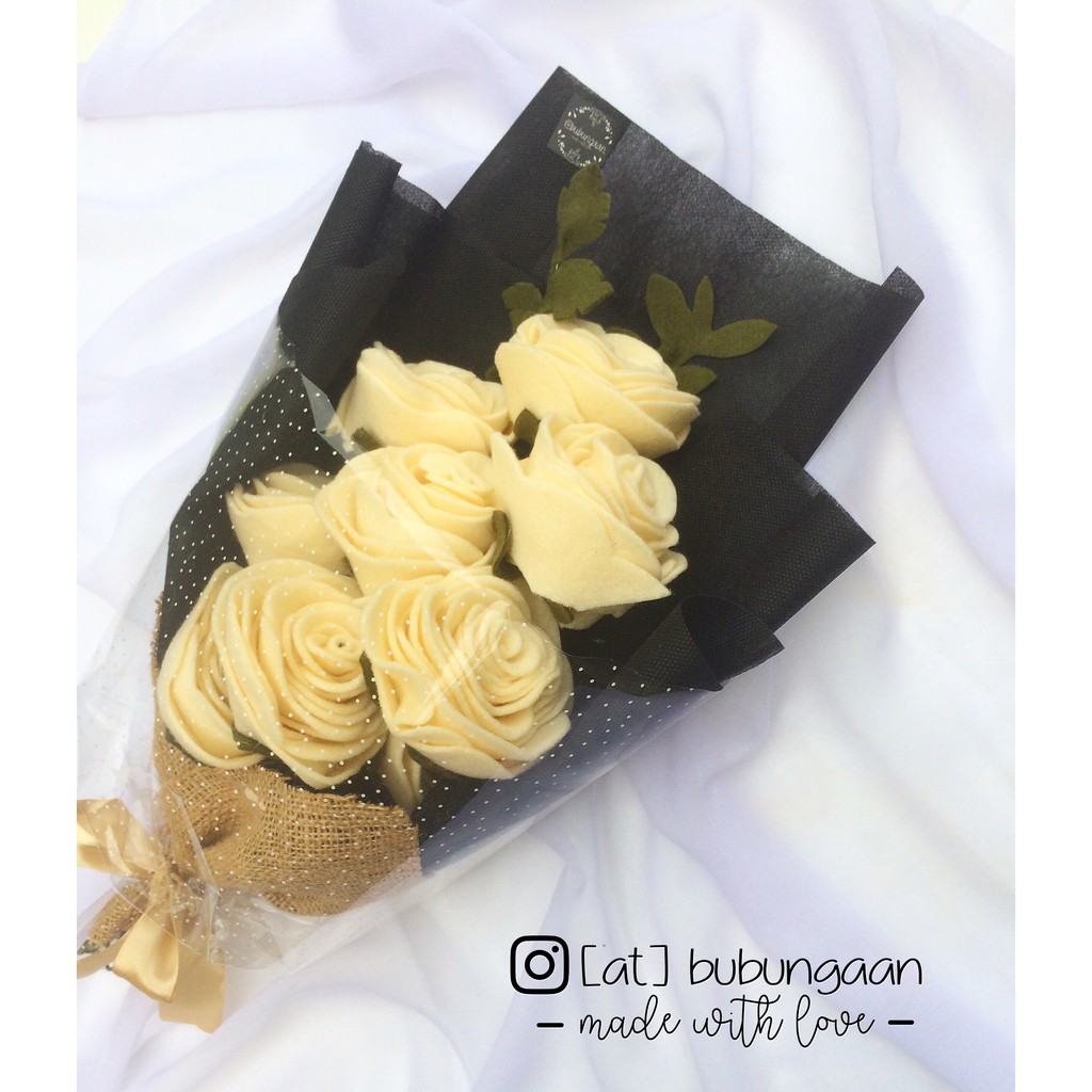 Buket Mawar Cream Shopee Indonesia