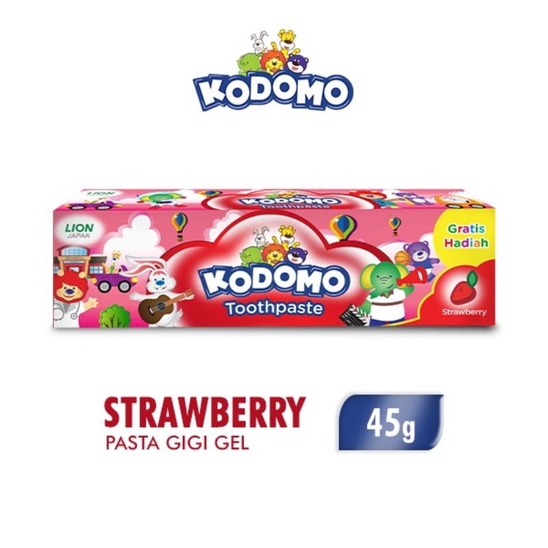 KODOMO Pasta Gigi Strawberry Tube 45GR Kodomo Pasta Gigi Gel Anak Rasa Strawberry  45GR