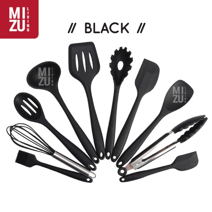 DIECI 10 in 1 SET Silicone Kitchen Utensil Spatula Cooking Set PEFE/PFOA/BPA-Free