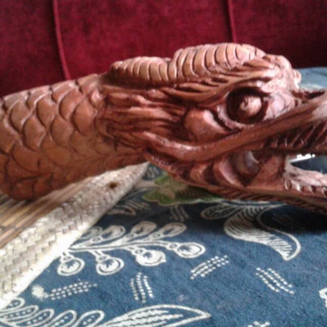 GAGANG GOLOK UKIR NAGA DENGAN RING BESI