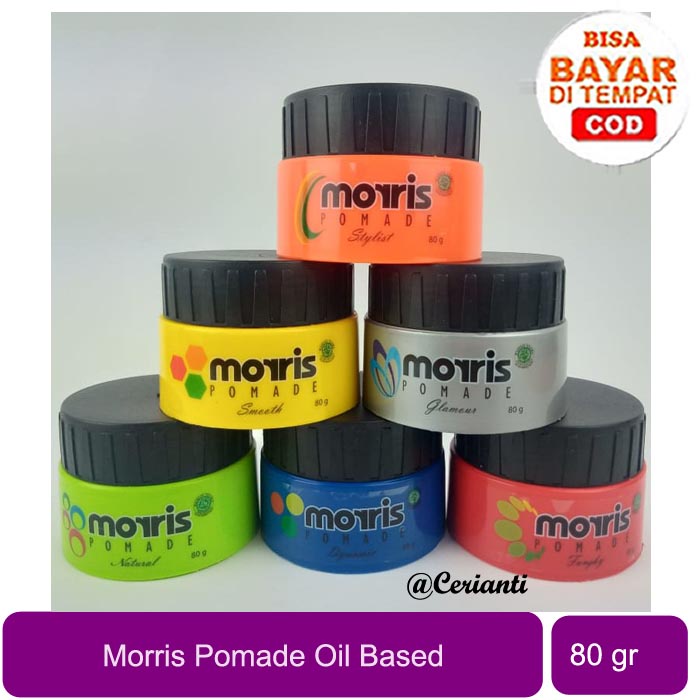 [80GR] Pomade Morris Oil Base 80 gr All Variant | Perawatan Rambut Pria | Minyak Rambut Pria | Hair Stylist Pria_Cerianti