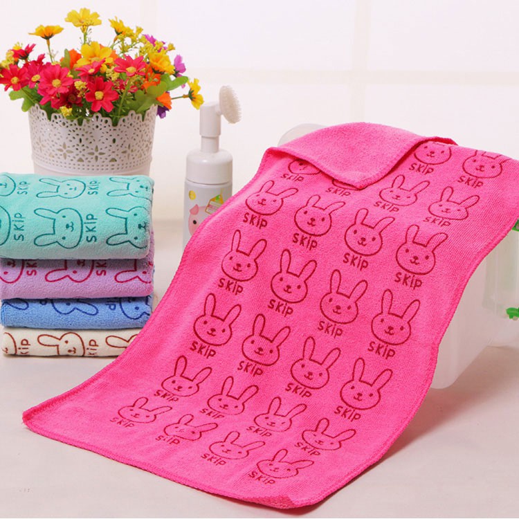 GO! HD367 Handuk PENGERING Mandi Polos Microfiber Handuk bermotif kelinci 70x32 cm