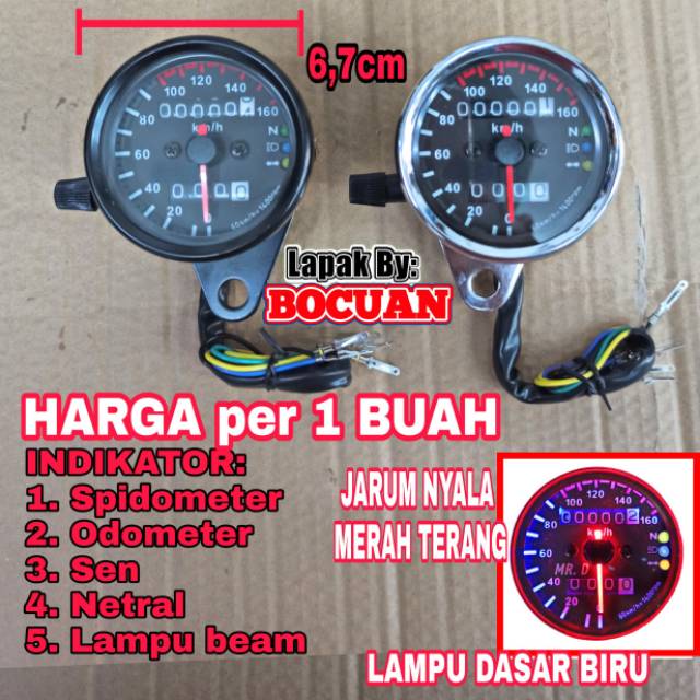 spidometer motor universal bulat indikator speedometer spido kilometer motor custom retro klasik