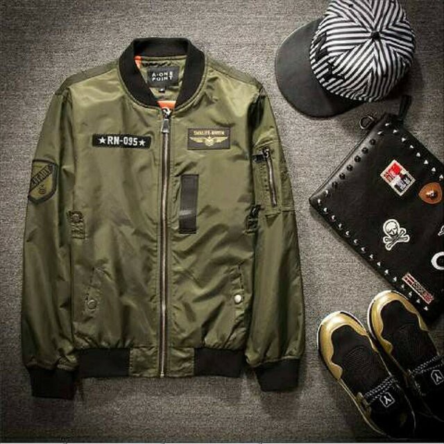 Jaket Emporer Hijau Army Polos Lengan Nya Bisa Le JAKET 