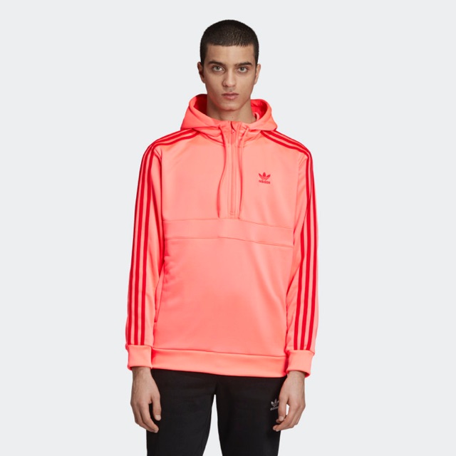 red adidas 3 stripe hoodie