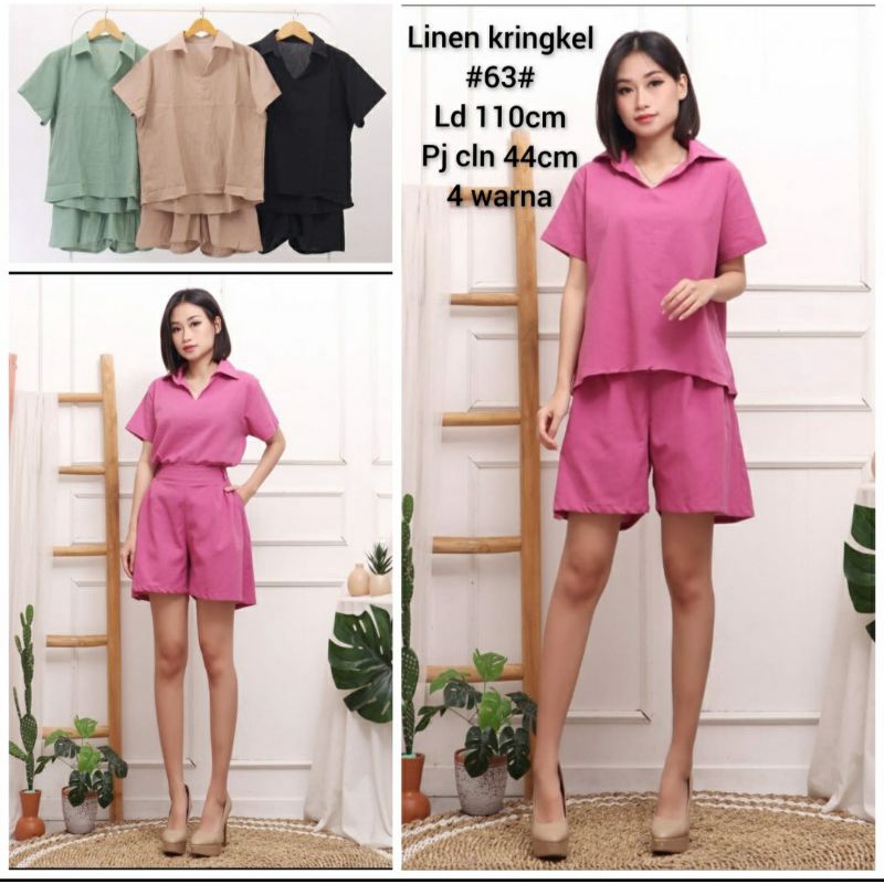 Setelan Linen kringkel / Laura / one set masa kini