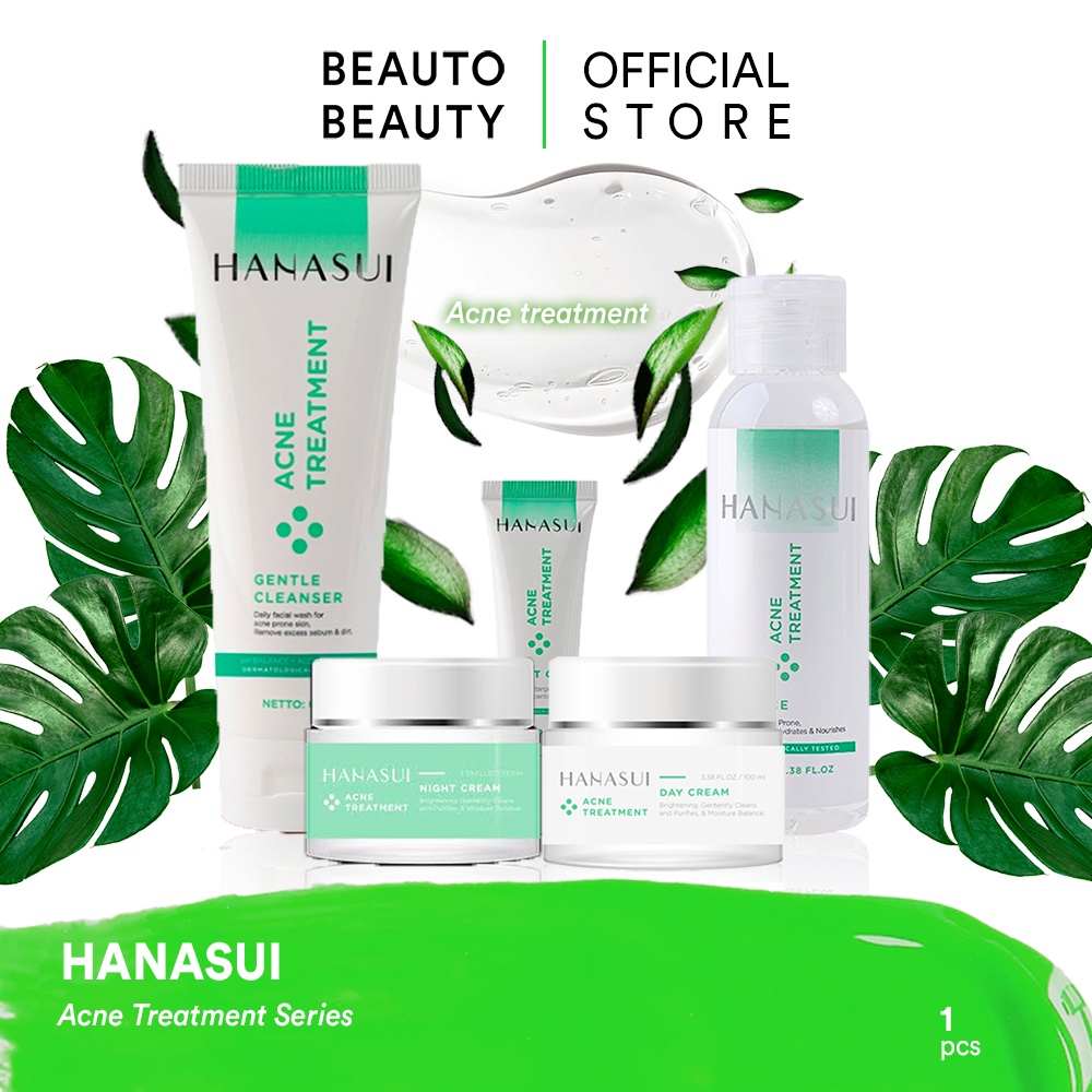 HANASUI Acne Treatment Series / Indonesia Gentle Cleanser Power Essence Day Night Cream Spot Gel Fla