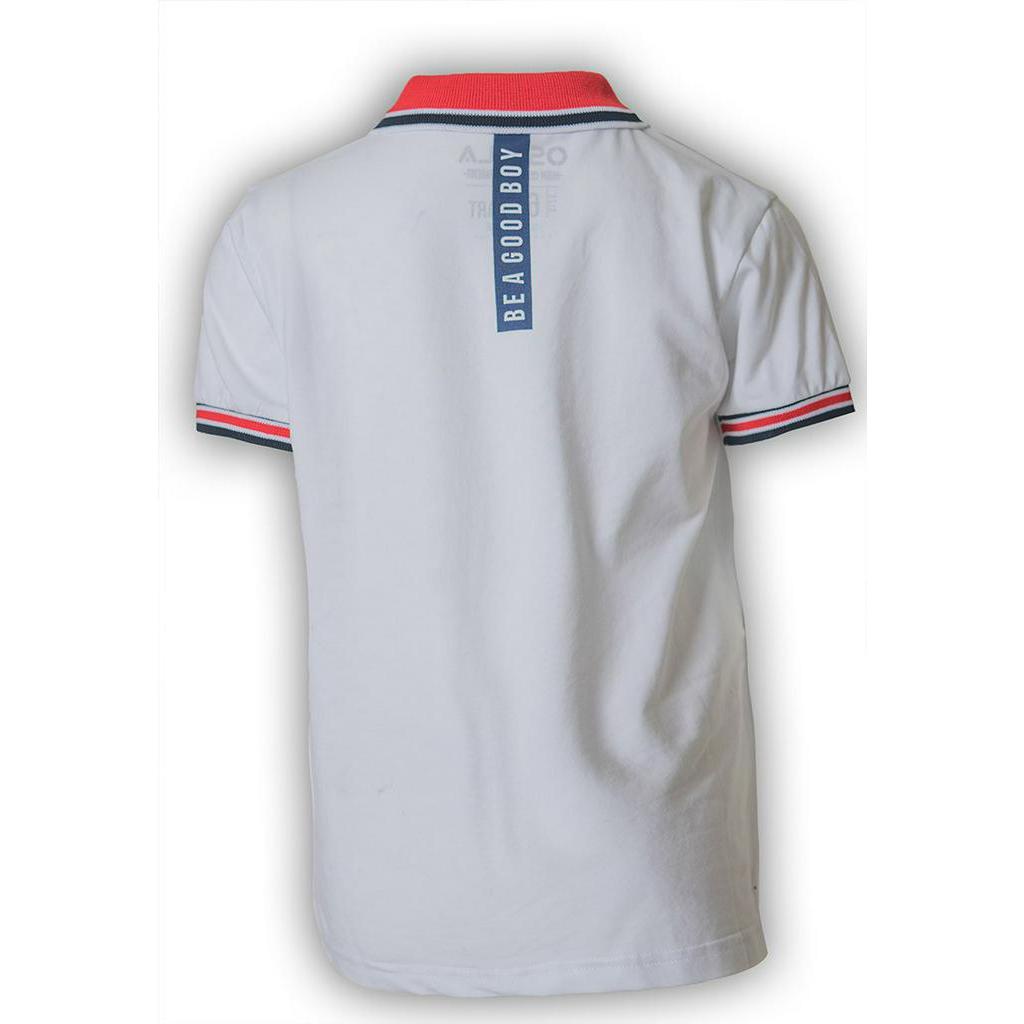 Osella Baju Anak Laki Laki Polo Shirt White Be good Be Kind-1