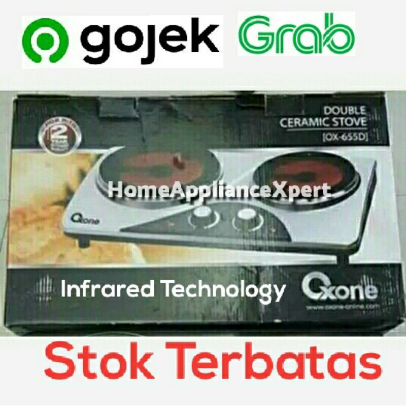 Oxone Kompor Listrik OX655D Infrared Ceramic Electric Stove 2 Tungku Original Baru