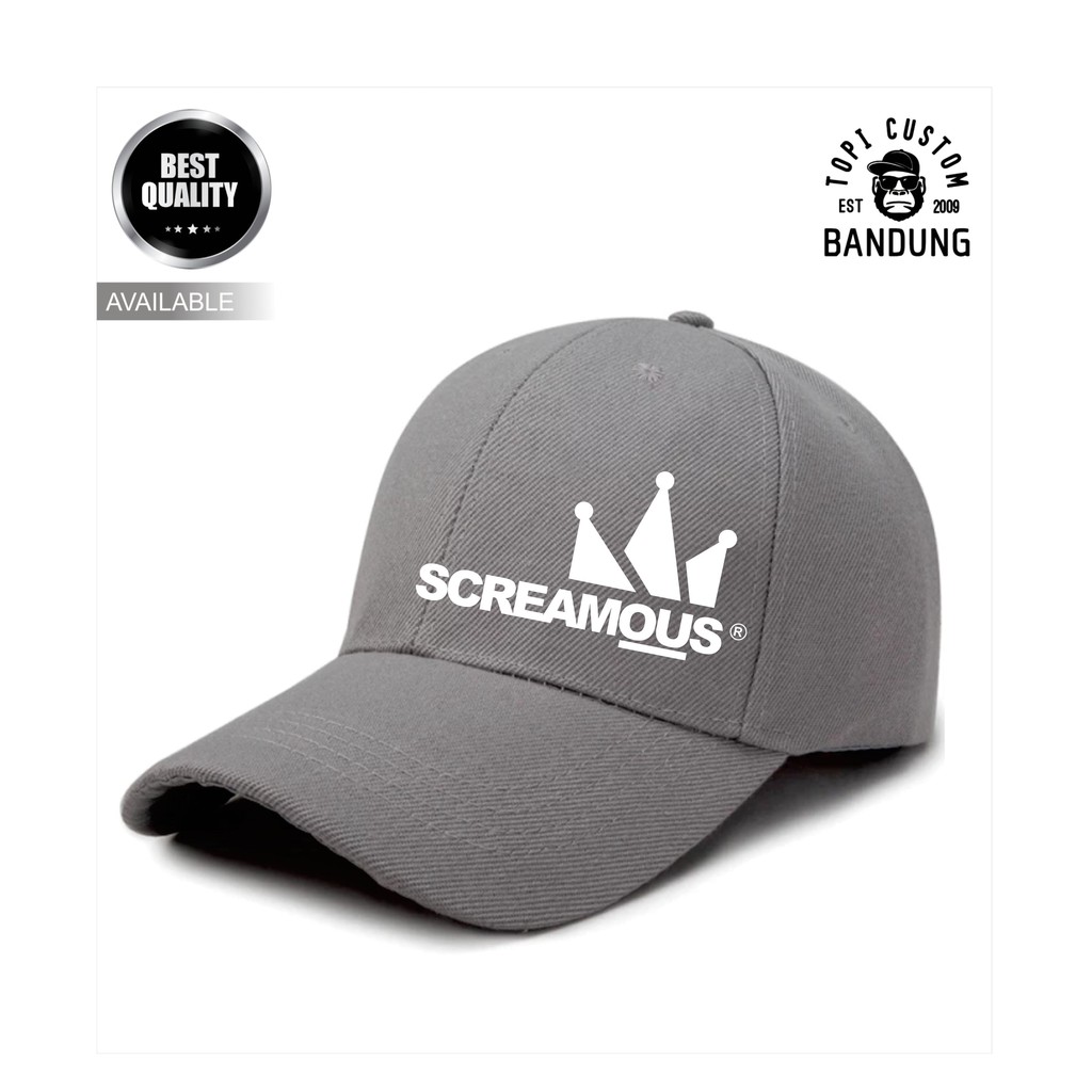 Topi Baseball  SCREAMOUS Pria Wanita Topi Jaring Jala SCREAMOUS Baseball Cap Bisa Tulis Nama Bisa COD Gratis Masker Original High Premium Quality