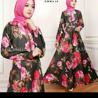 Dress Muslim  Al Dress Emma Baju  Dress Motif Bunga2  Dress 