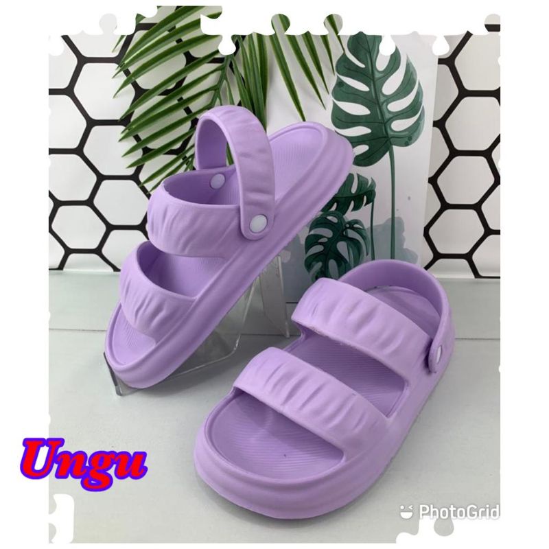 Hema-Sandal Wanita Slop Ban Dua Neww