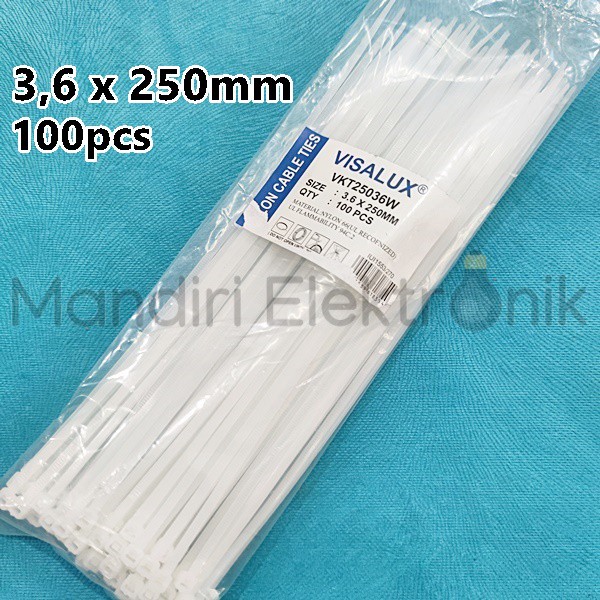 Kabel Ties 3,6 x 250mm Visalux 100pcs - Kabel Tis - Cable Ties - Tali Ripet 100 pcs